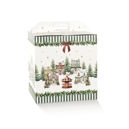 Scatola per Panettone e Bottiglia Market Verde