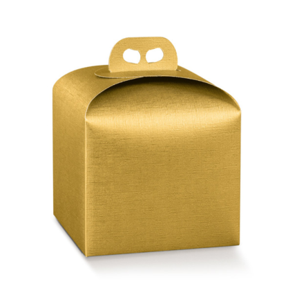 Scatola Portapanettone con Manico 750 GR Fibra Oro