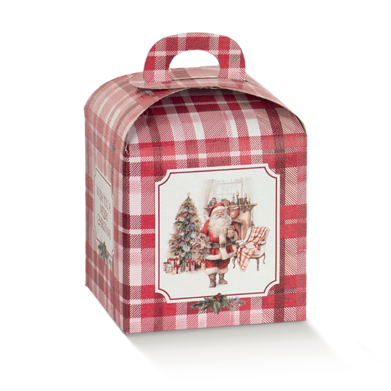 Scatola Mini Panettone con Manico 100Gr Santa's Home