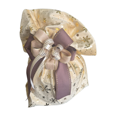 Sacco Portapanettone in Velluto con Fiocchi Oro (5 Pezzi) 2