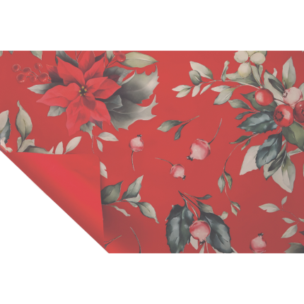 Fogli Carta in Polipropilene Xmas Flower Rosso
