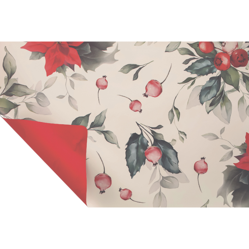 Fogli Carta in Polipropilene Xmas Flower Bianco
