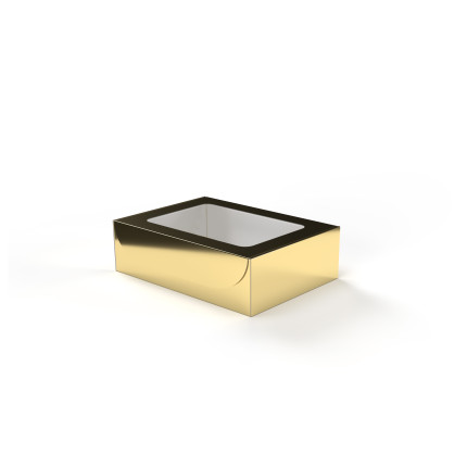 Scatola Regalo Dorata con Finestra
