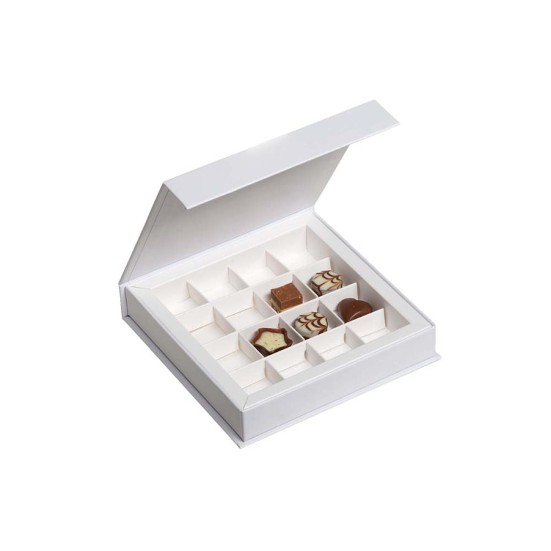 Scatola White in Cartoncino per 16 Praline