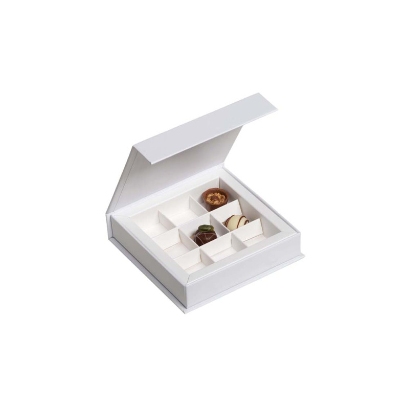 Scatola White in Cartoncino per 9 Praline