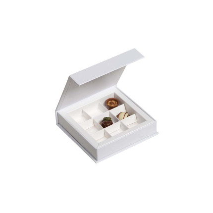 Scatola White in Cartoncino per 9 Praline