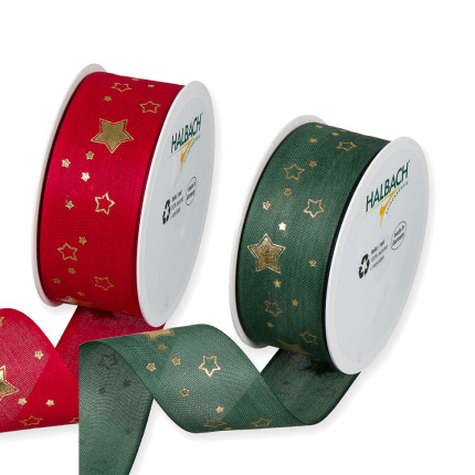 Nastro Tessuto Stelle Oro