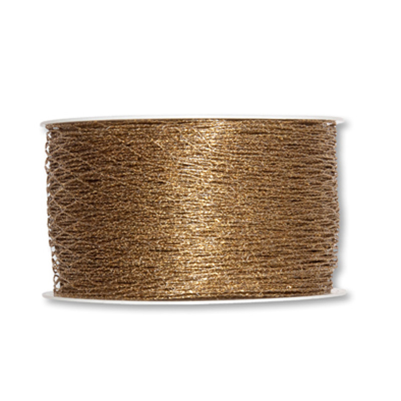 Nastro Rete Lurex Estensibile color oro