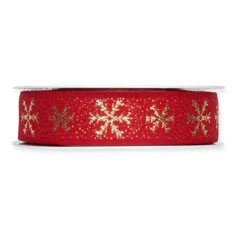Nastro in tessuto rosso con Fiocchi Oro