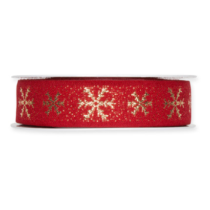 Nastro in tessuto rosso con Fiocchi Oro