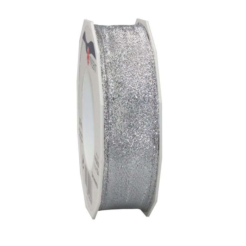 Nastro tessuto glitterato animato color argento