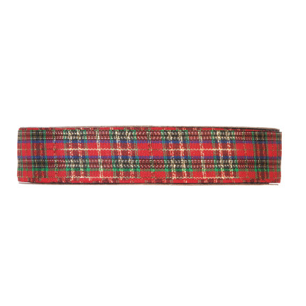 Nastro in tessuto scozzese lurex rosso blu