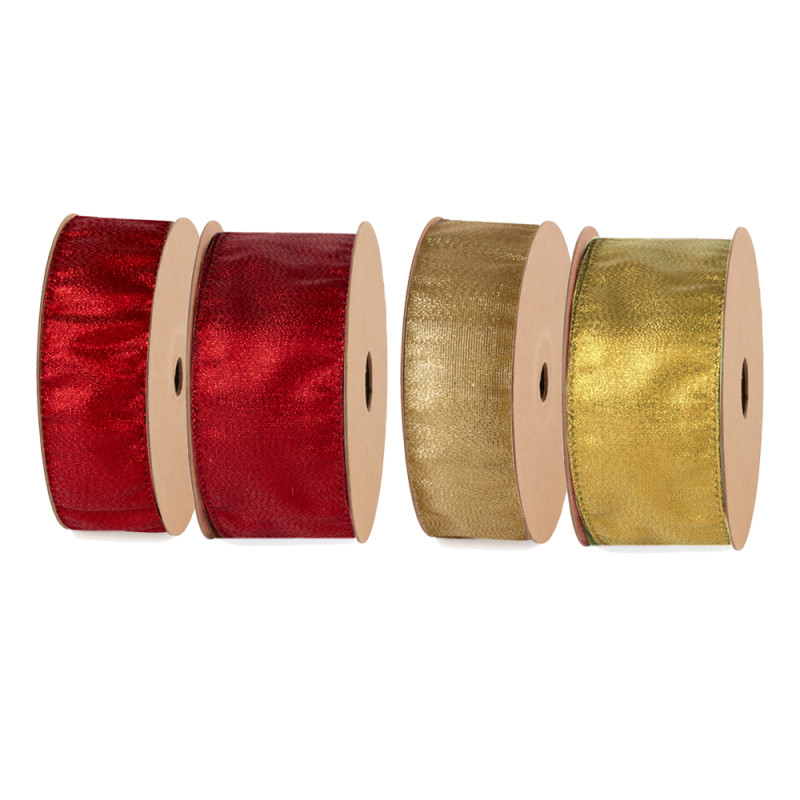 Nastro tessuto Glitter, disponibile in due altezze  oro e rosso