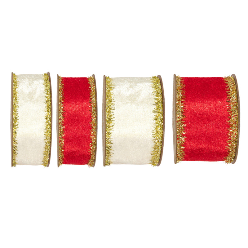 Nastro Velluto Bordo Oro, disponibile in due colori e in due altezze