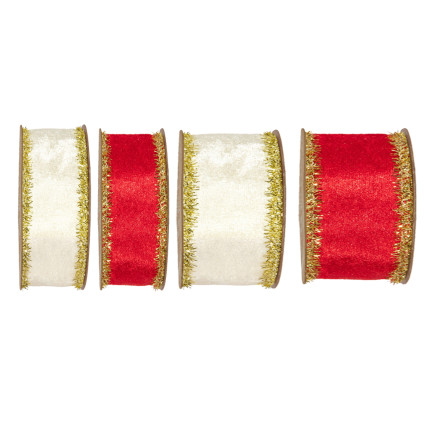 Nastro Velluto Bordo Oro, disponibile in due colori e in due altezze