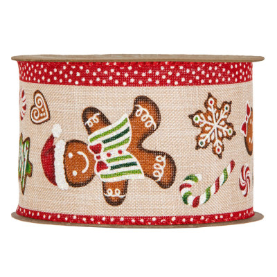 Nastro Tela Gingerbread con bordi animati