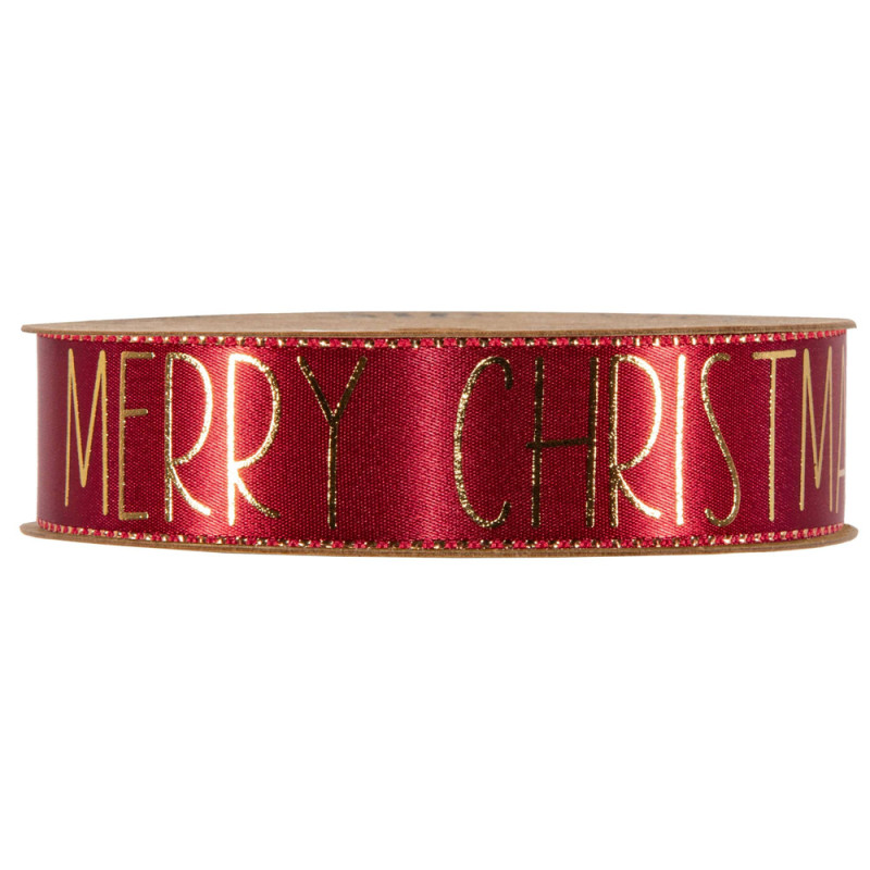 Nastro Tessuto rosso Buon Natale