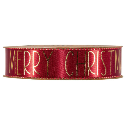 Nastro Tessuto rosso Buon Natale