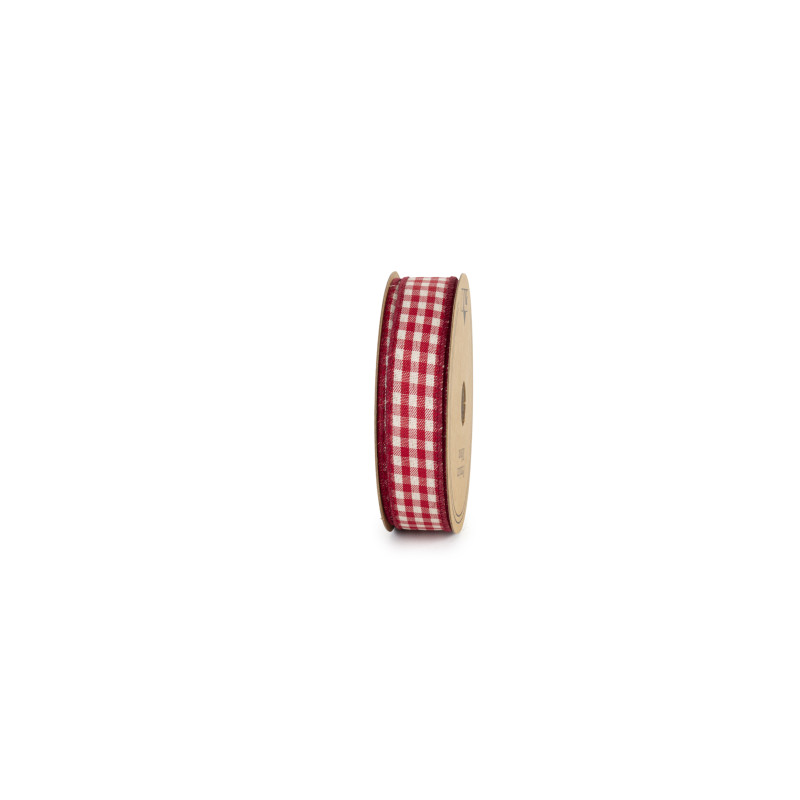Nastro Tessuto Quadretti rosso