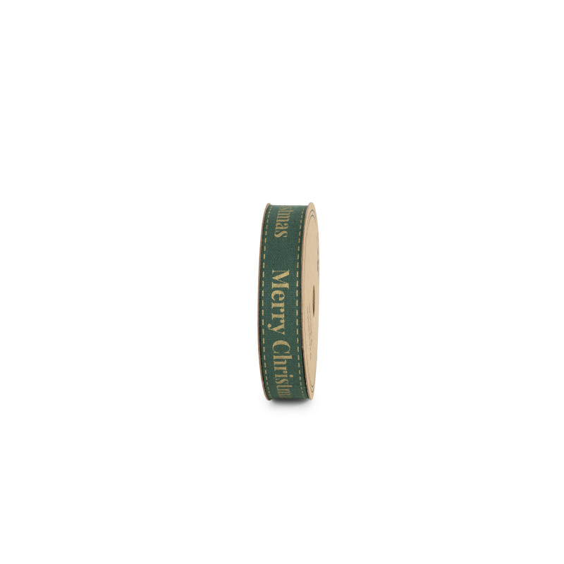 Nastro Tessuto verde con scritta Merry Christmas