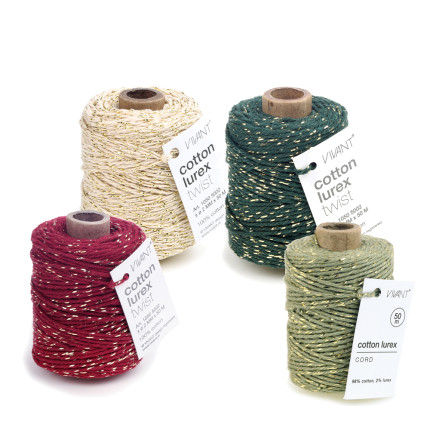 Cordino in Cotone e Lurex Oro, disponibile in più colori