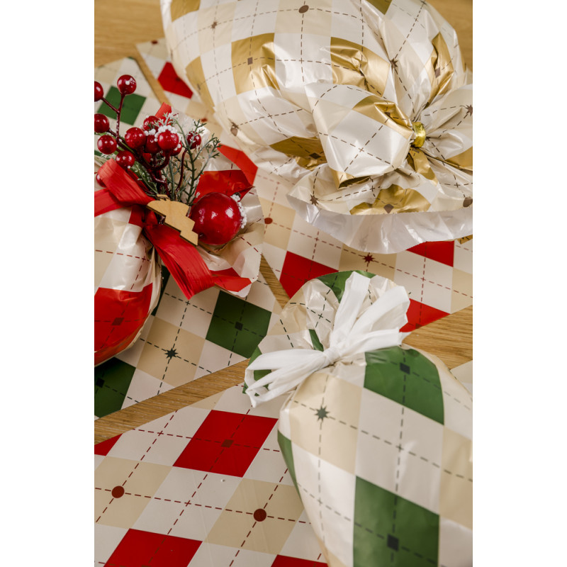 Buste Regalo in Polipropilene Tartan (25 Pezzi)