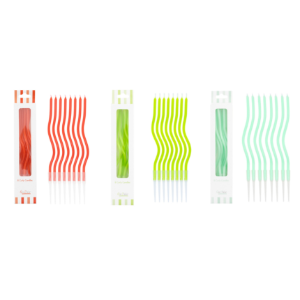 Candeline Lunghe Curly (8 Pezzi)