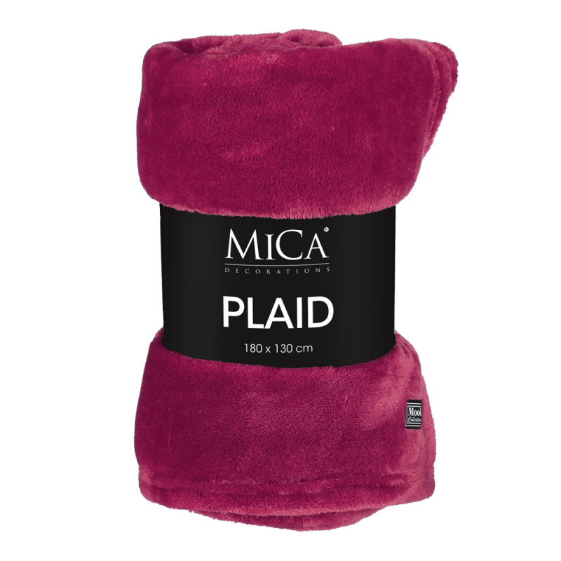 PLAID NATALIZIO MORBIDO IN PILE BORDEAUX 180X130CM