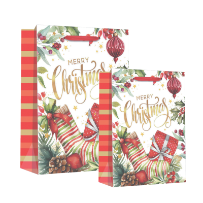 Shopper in Carta con Cordini Xmas Line