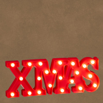 SCRITTA XMAS LUMINOSA 22 LED A BATTERIA 47CM