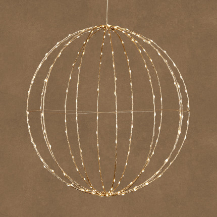 SFERA DECORATIVA LUMINOSA CHAMPAGNE 210 LED 48CM