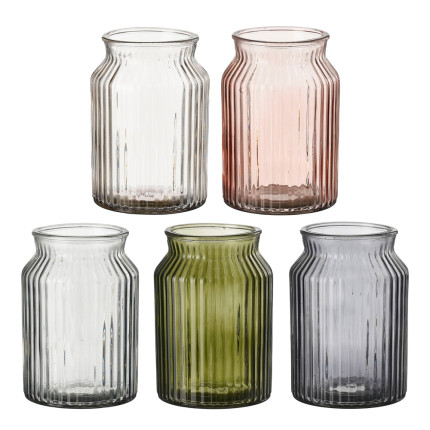 VASO CLAUDIA IN VETRO PLISSE'  COLORATO 17CM
