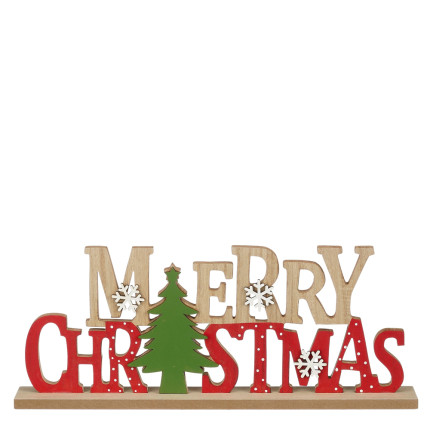 SCRITTA MERRY CHRISTMAS IN LEGNO FSC 35CM
