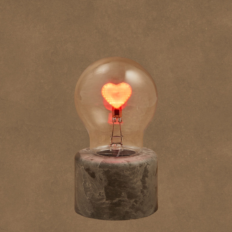 LAMPADA LED DA TAVOLO CUORE RICARICABILE USB 13,5CM