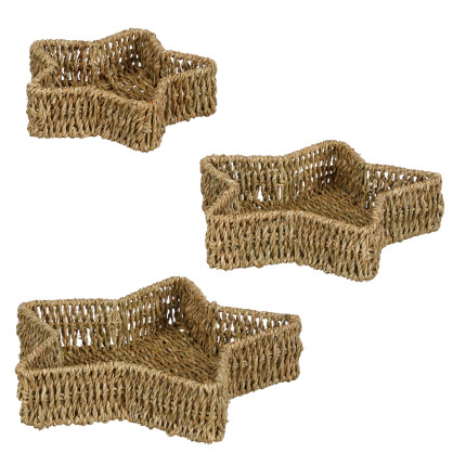 CESTO IN RATTAN NATURALE A FORMA DI STELLA
