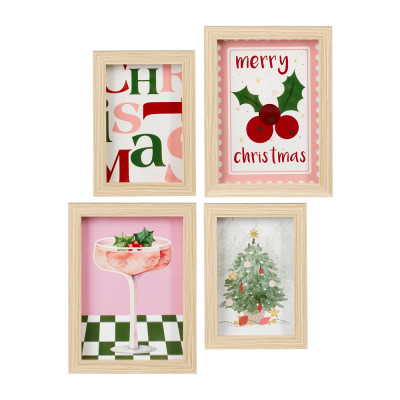 QUADRETTI NATALIZI DECORATIVI (4 PEZZI)