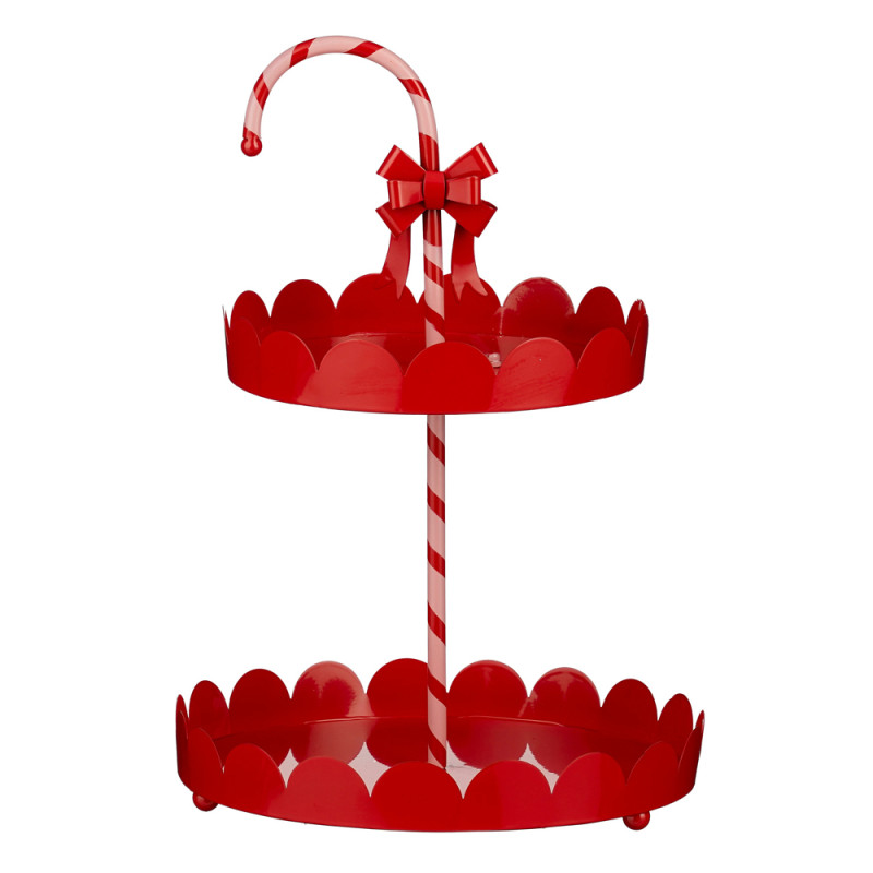 ALZATA DUE PIANI CON CANDY CANE 42CM