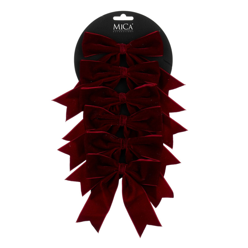 FIOCCO IN VELLUTO BORDEAUX 14CM (6 PEZZI)