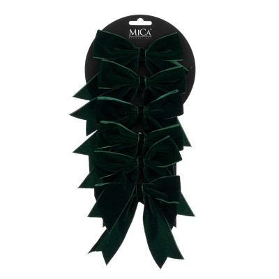 FIOCCO IN VELLUTO VERDE 14CM (6 PEZZI)