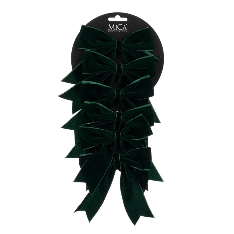 FIOCCO IN VELLUTO VERDE 14CM (6 PEZZI)