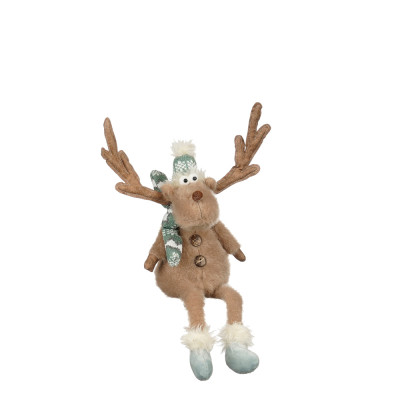 RENNA NATALIZIA DECORATIVA CON GAMBE PENDENTI 48CM