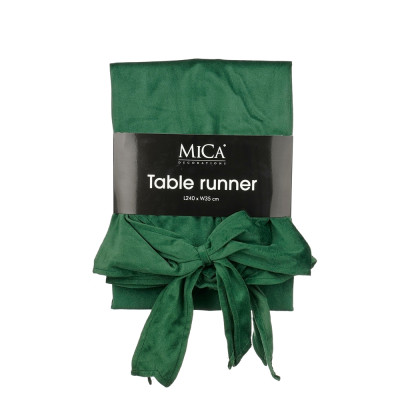 RUNNER IN VELLUTO VERDE CON FIOCCO 240CM