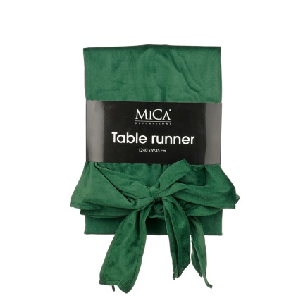 RUNNER IN VELLUTO VERDE CON FIOCCO 240CM
