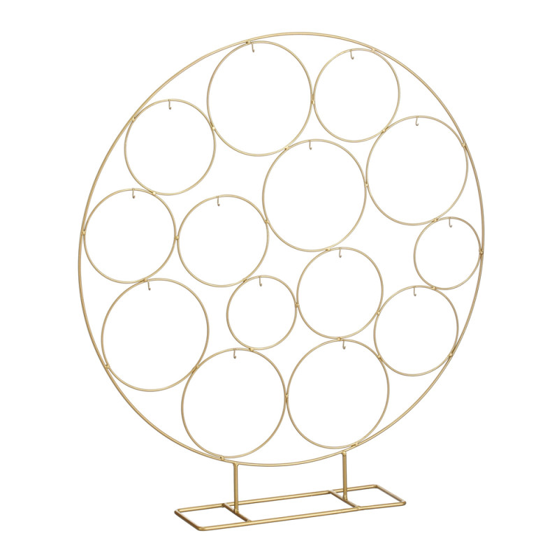 ESPOSITORE IN METALLO CON CERCHI ORO 64CM