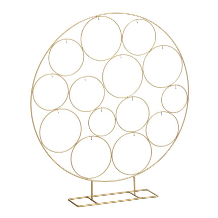 ESPOSITORE IN METALLO CON CERCHI ORO 64CM