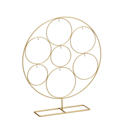 ESPOSITORE IN METALLO CON CERCHI ORO 43,5CM