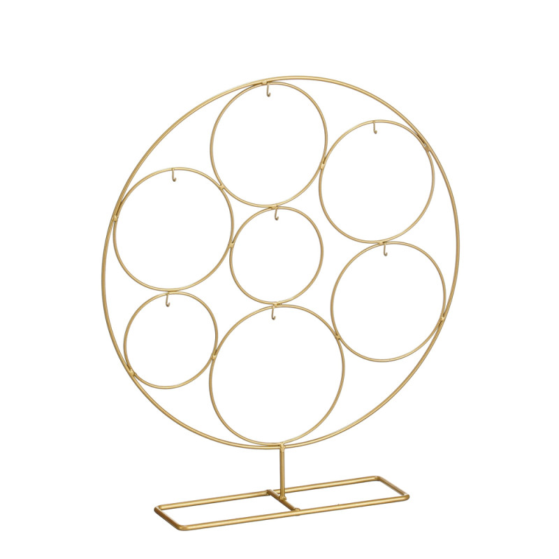 ESPOSITORE IN METALLO CON CERCHI ORO 43,5CM