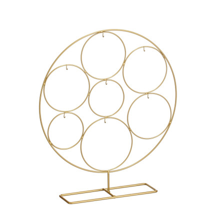 ESPOSITORE IN METALLO CON CERCHI ORO 43,5CM
