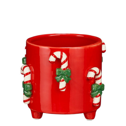 VASO IN CERAMICA ROSSO CANDY CAN 13,5 CM