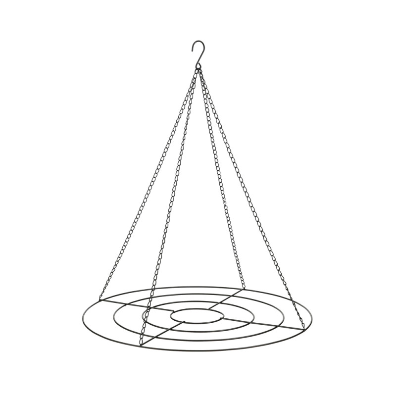 SUPPORTO DECORATIVO NERO CON GANCIO 70CM